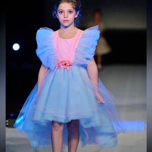 Pink and Blue Tulle Girls Costume Gown 7/8